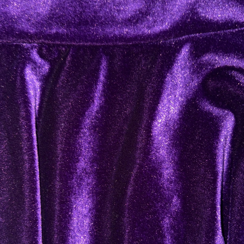Women's Purple Velvet Circle Skirt - Elegant Flared Silhouette - Picture 6 of 6